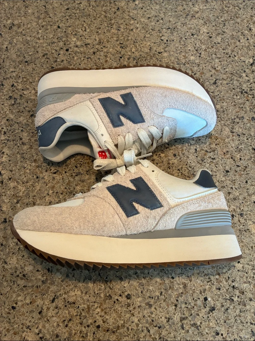 7.5W New Balance 574+ 'Moonbeam Dark Arctic Grey'